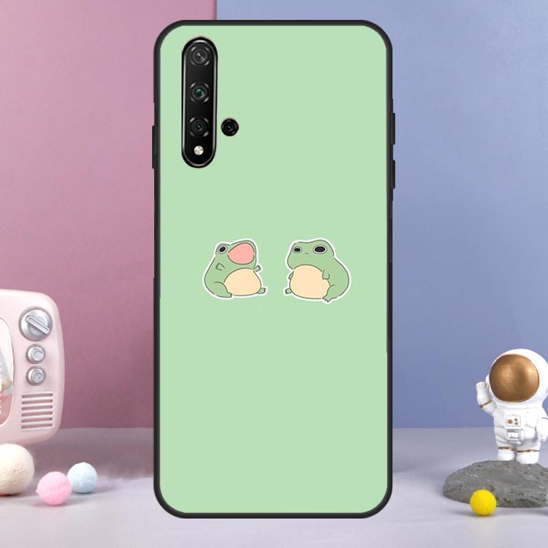 Cute Frog Cartoon For Huawei Nova 11 Pro 9 10 SE Y60 Y70 Y90 Y61 Y91 Y73 Y72 12i 11i 8i P20 P40 P30 Lite Case