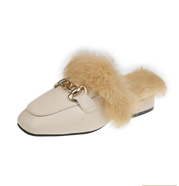Klapki Mao Mao damskie noszą buty Muller lazy jesienią i zimą grube obcasy przymierzalnia torba głowa i polarowe półklapki