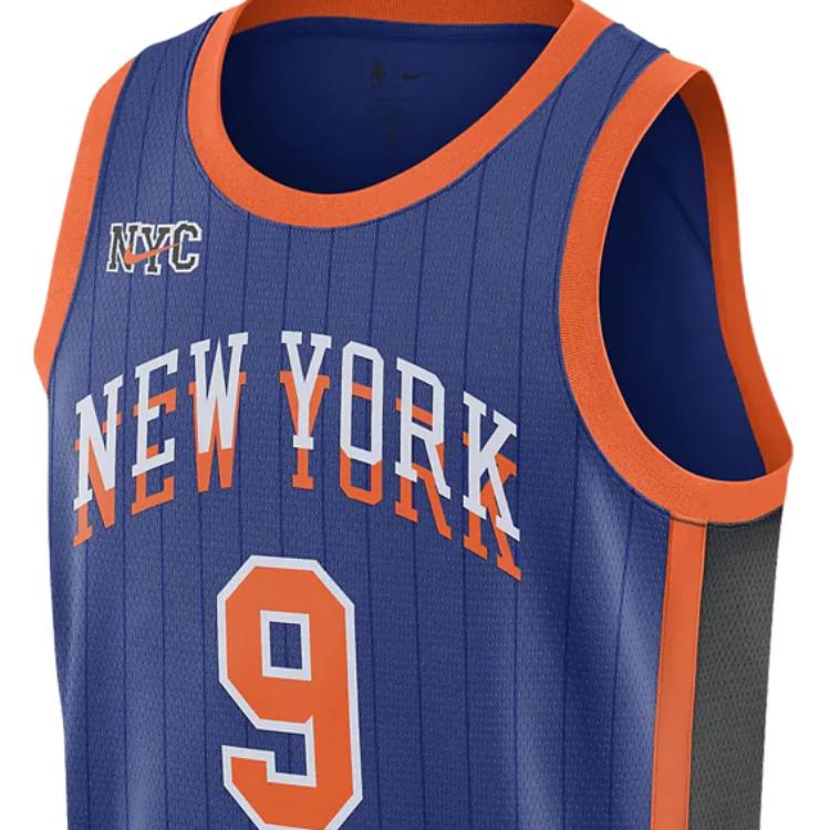 Nike Dri-Fit Alphanumeric Print Colorblock Basketball Jersey City Edition 2023/24 Season Men Basketball Jersey Navy-Blue DX8512-400