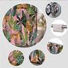 Leopard Shower Curtain Pink Wildlife Animal Leopard Asian Cheetah Tiger Tropical Palm Leaf Jungle Rainforest Plant Modern Boho P