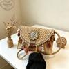 2026 Handgeflochtene Strohtasche Ethnischer Stil Clutch Umhängetasche Schultertasche Bohemian Strand Mode Lässig Retro Elegante Damentasche
