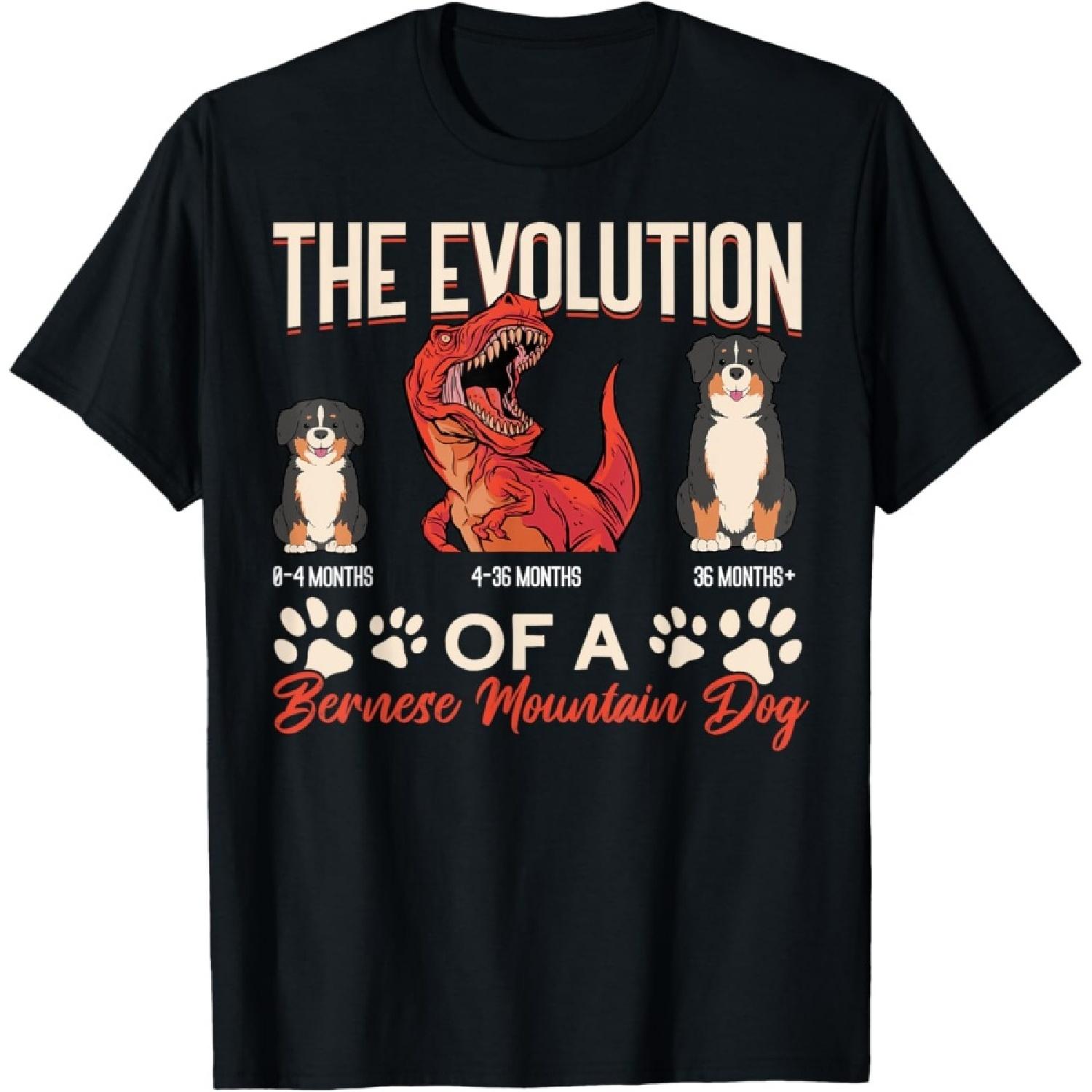 The Evolution Of A Bernese Mountain Dog T-Shirt S чёрный