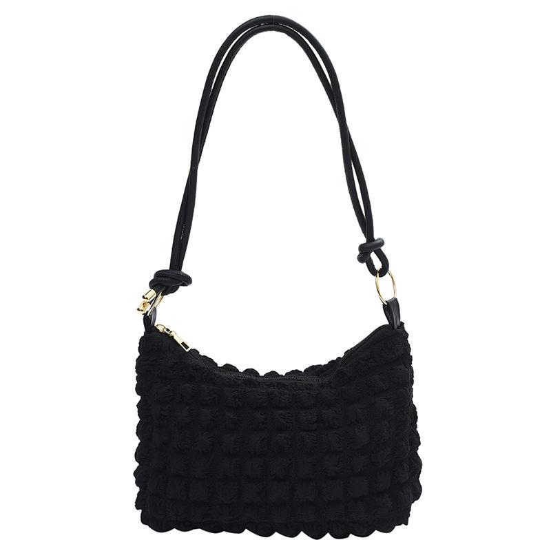 Small fresh bubble women's bag soft pleated armpit bag girl fashion trend simple shoulder bag