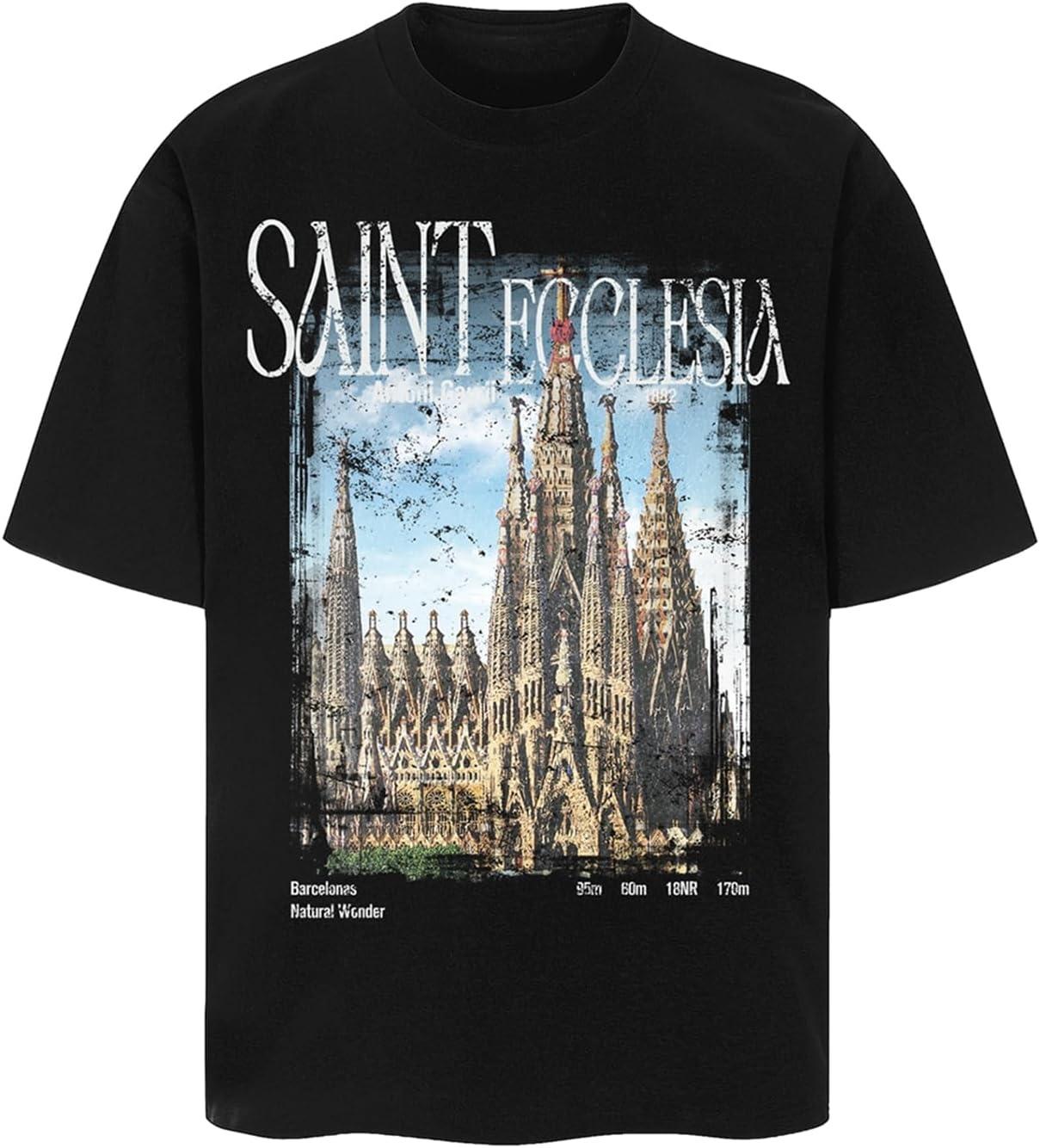 

Men s Hip Hop Graphic Print Cotton T-Shirt Fashion Special Design Crewneck Rapper Short Sleeve Tops XXXXXL чорний