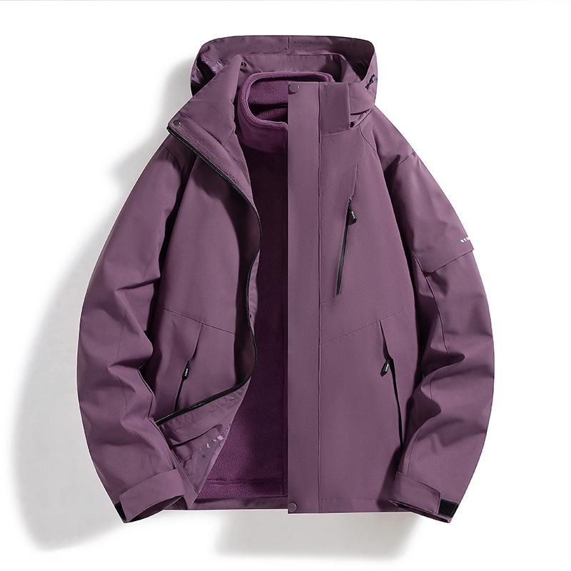 Unisex 3-in-1 Detachable Waterproof Fleece Mountain Jacket