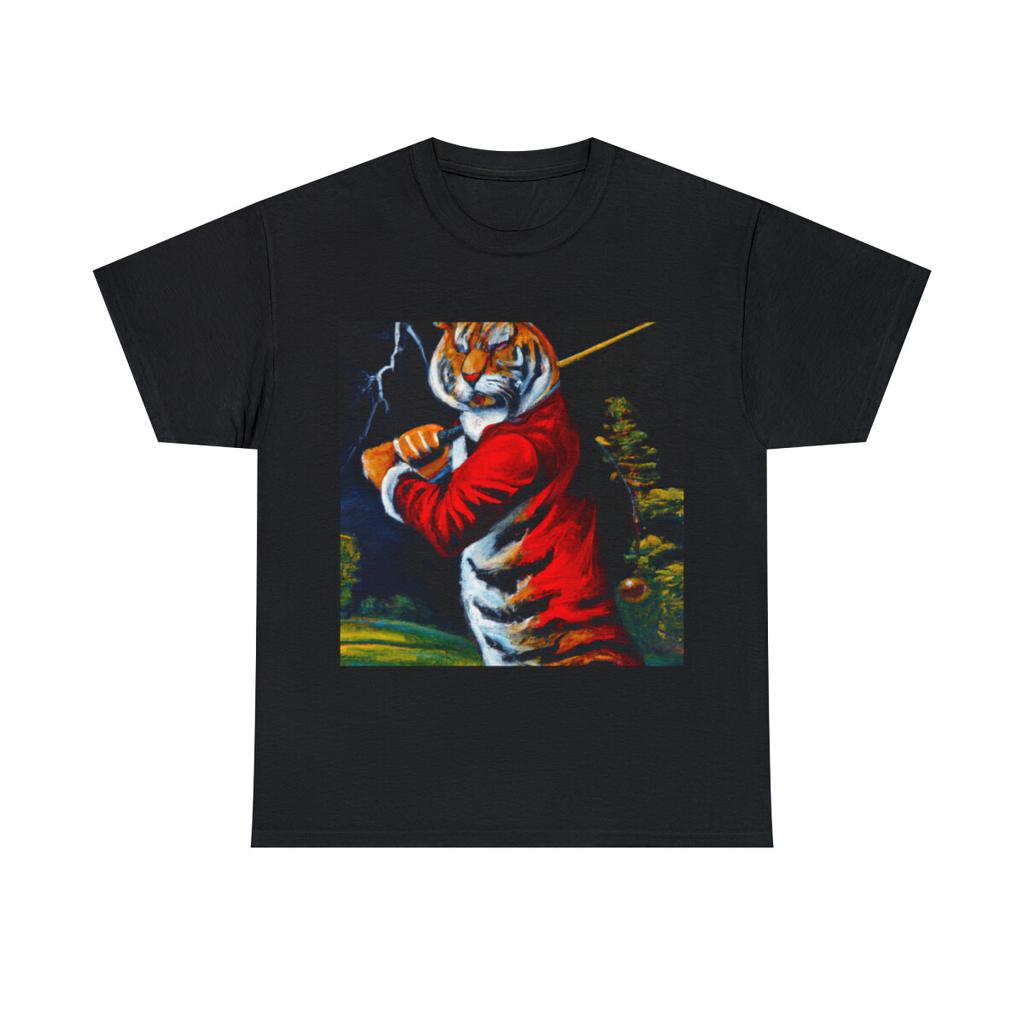 Tiger Golf T Shirt Unisex Adult Fine Art Tee Nature Animals Country Club Hipster