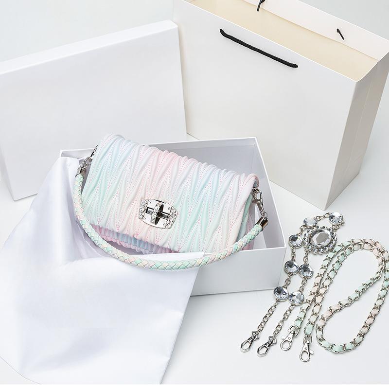 A Small Number of High-grade Folded Cloud Bag Light Luxury Rhinrhinel Chain Underarm Bag Single Shoulder Crossbody Bag Female