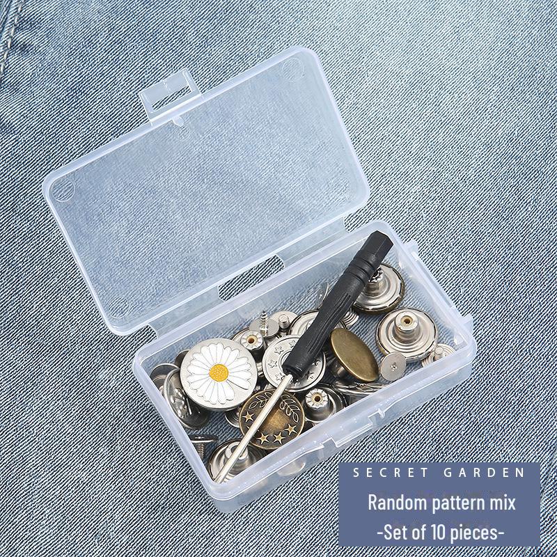 Removable, Adjustable No-Sew Metal Buttons for Denim Underwear - Waist-Tightening Magic Button