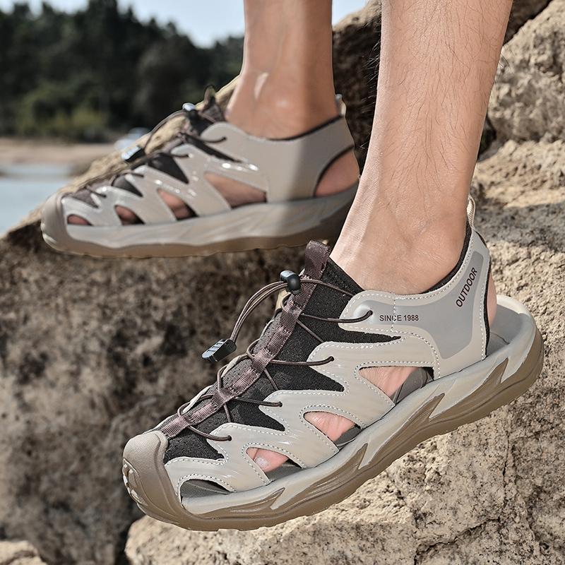 Fashion Tourist Vacation Beach Sandals Handmade Men's Sandals Summer Outdoor Non Slip Iking Shoes Light Wear Resistant Sports Loafers