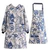 Oil-proof Apron Fashionable Canvas Kitchen Cooking Apron Home Long Sleeve Durable Women Overwear Work Clothes