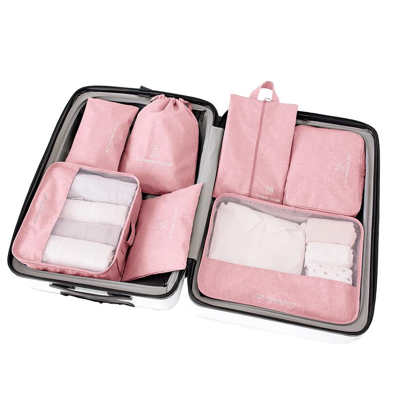7 Pieces Set Travel Bag Organizer Clothes Storage Suitcase Kit Underwear Socks Shoes Storge Bag Luggage Sets Travel Accessories