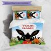 3pcs Bing Bunny1 Cover Set - Personalized Name, HD Printed Bedding with 1 Cover and 2 Pillowcases - Perfect for Home Decor, Easy Care