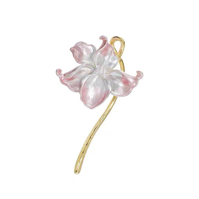 Style Temperament Sense Water Lily Enamel Lily Flower Brooches For Women Weddings Banquet Office Brooch Pins Gifts