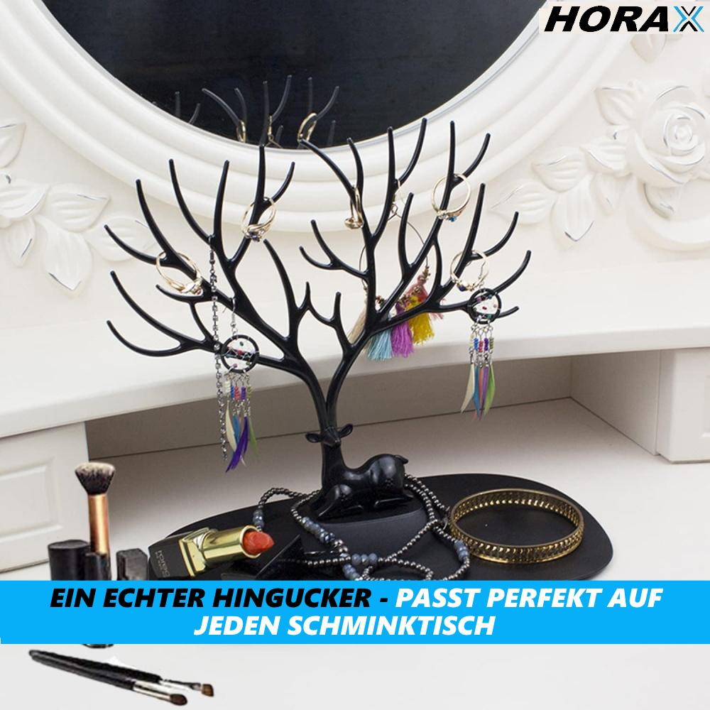 HORAX smykkestativ smykkeholder halskjedestativ hjortegevir tre smykketre