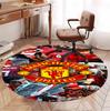 Manchester United F.C Pattern Round Rug, Indoor/Outdoor Mat, for Picnic, Gameroom, Bedroom, Office, Living Room, Home Decor Carpet, Birthday Gift