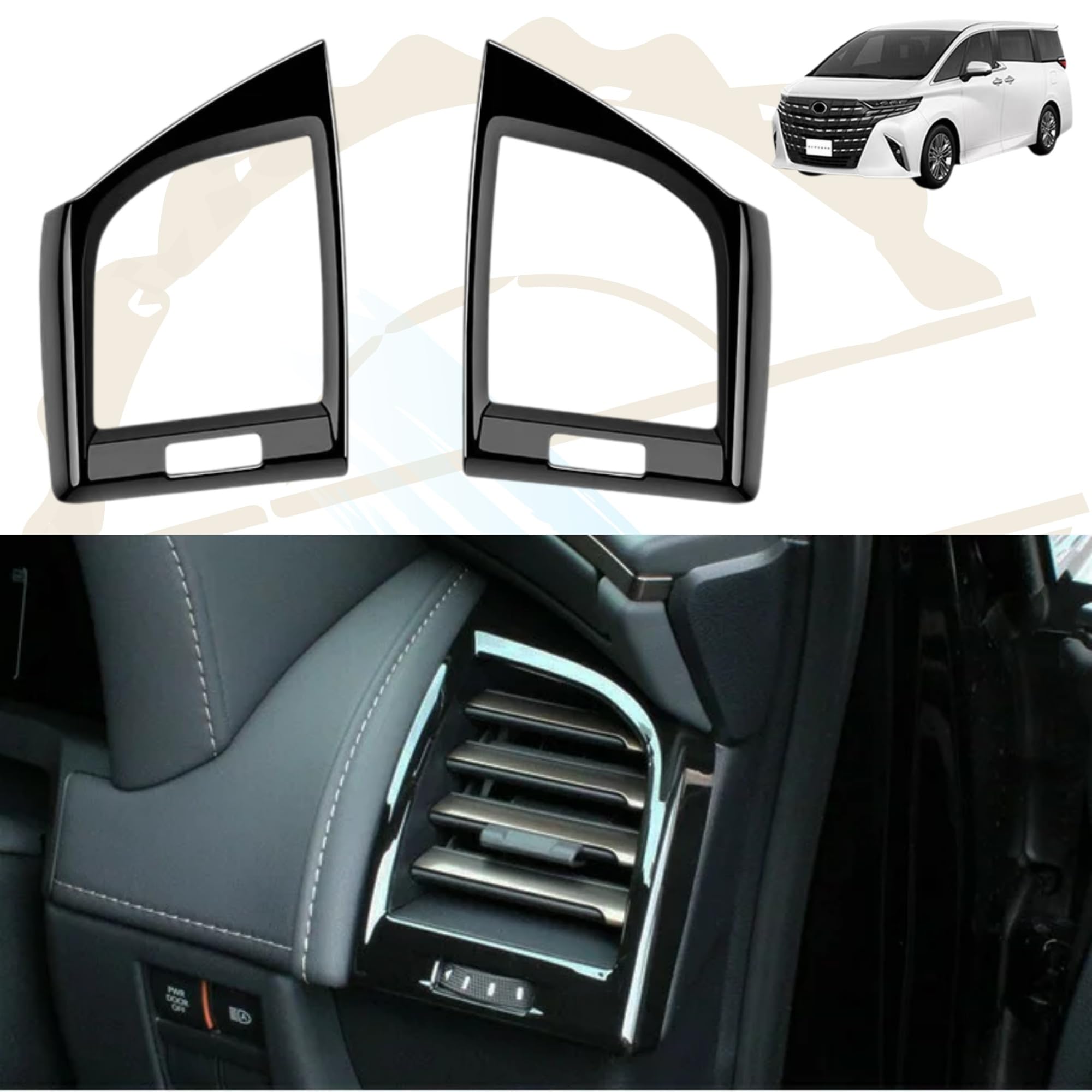 

DodoxDIY Совместимые Alphard 40 Серии Vellfire 40 Серии Пользовательские Аксессуары Боковая Воздушная Консоль ABS чёрный