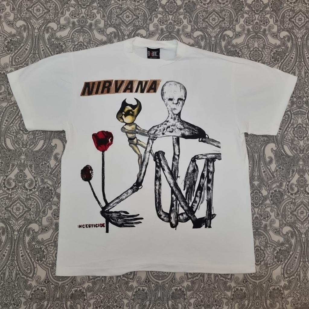 Vintage Nirvana Shirt XL Incesticide Sliver Bleach Nevermind Kurt Cobain Print