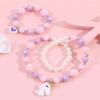2Pcs Fashion Simple Colorful Beaded Short Necklace Bracelet Female Jewelry