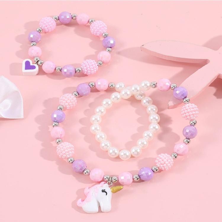 2Pcs Fashion Simple Colorful Beaded Short Necklace Bracelet Female Jewelry