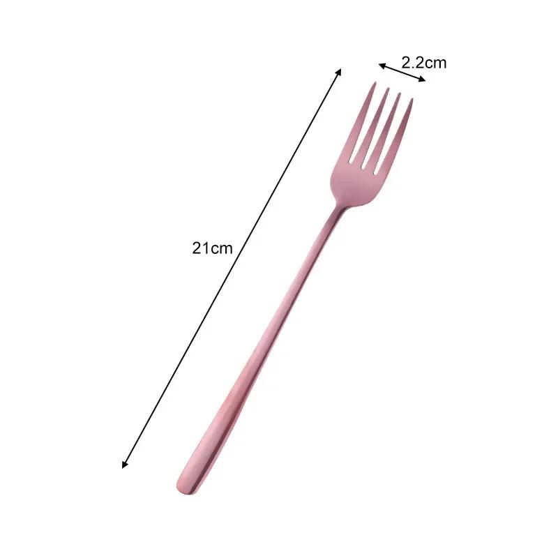 Stainless Steel Long Handle Dinner Fork Rainbow Fork Hotel Restaurant Party Supplies Dinnerware Steak Gold Fork Table Decoration