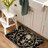 1/2 Pcs Skull Head Door Mat Comfortable Soft Warm Noise Reduction Kitchen Carpet Bathroom Toilet Floor Mat Home Decor