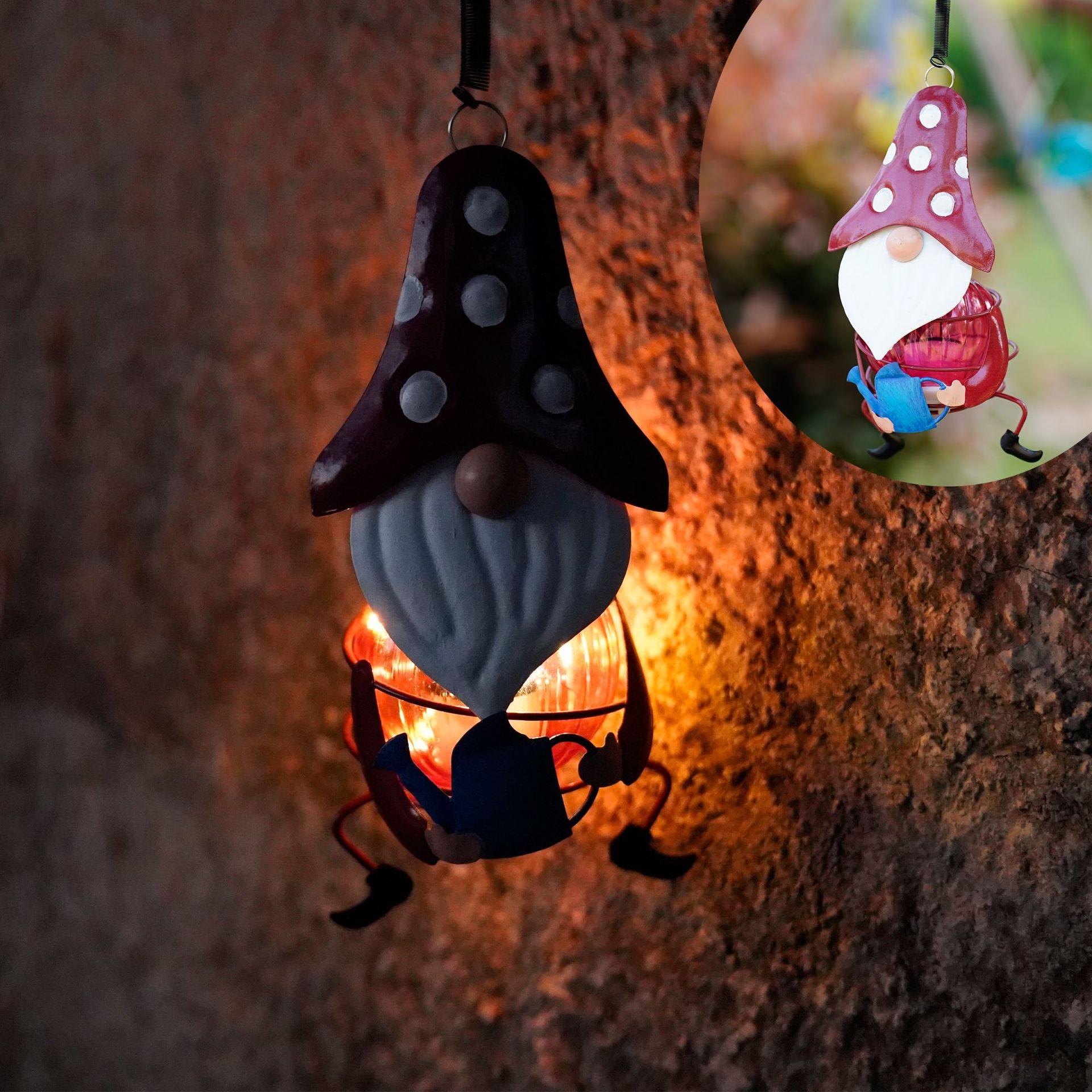 

Solar Gnomes Lights Outdoor Hanging Dwarf Solar Garden Lamp Waterproof Mini Latern for Tree Party Christmas Decor Gardening Gift красный