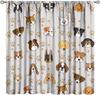Asian Decor Window Curtains, Cherry Blossom Pink Floral Moon Phase Black Cat Japanese Style Kawaii Cute Home Kitchen Livingroom