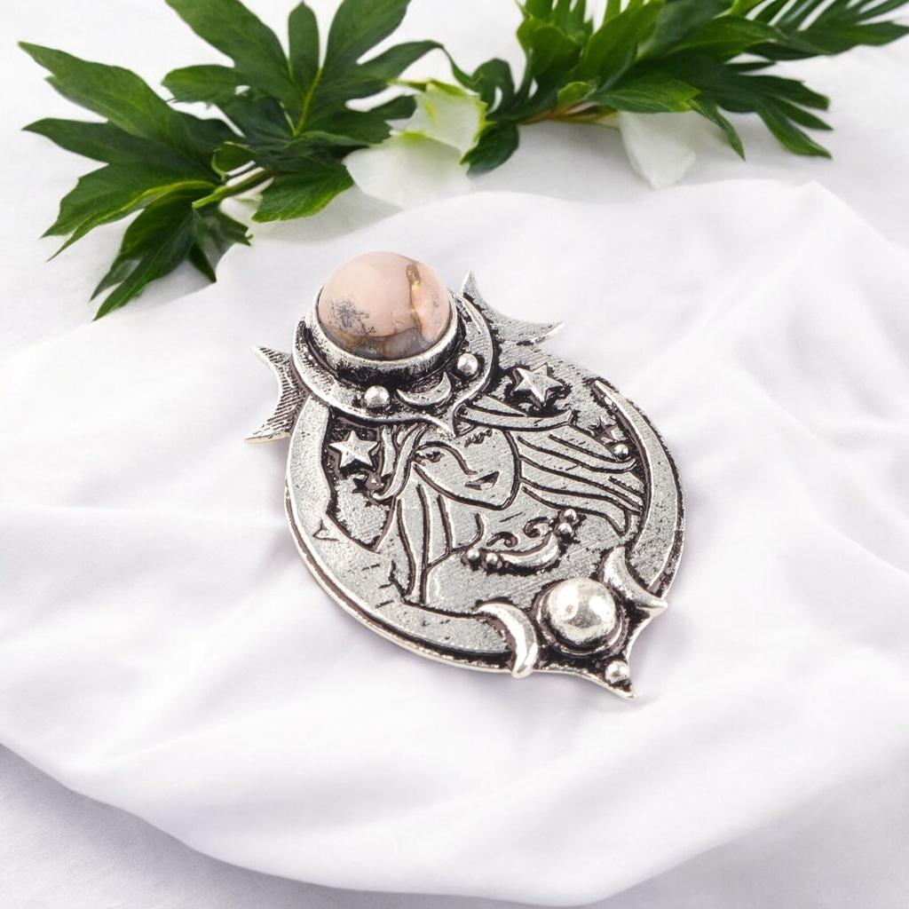 Natural Pink Copper Turquoise Gemstone 925 Sterling Silver Handmade Pendant CP-22-48