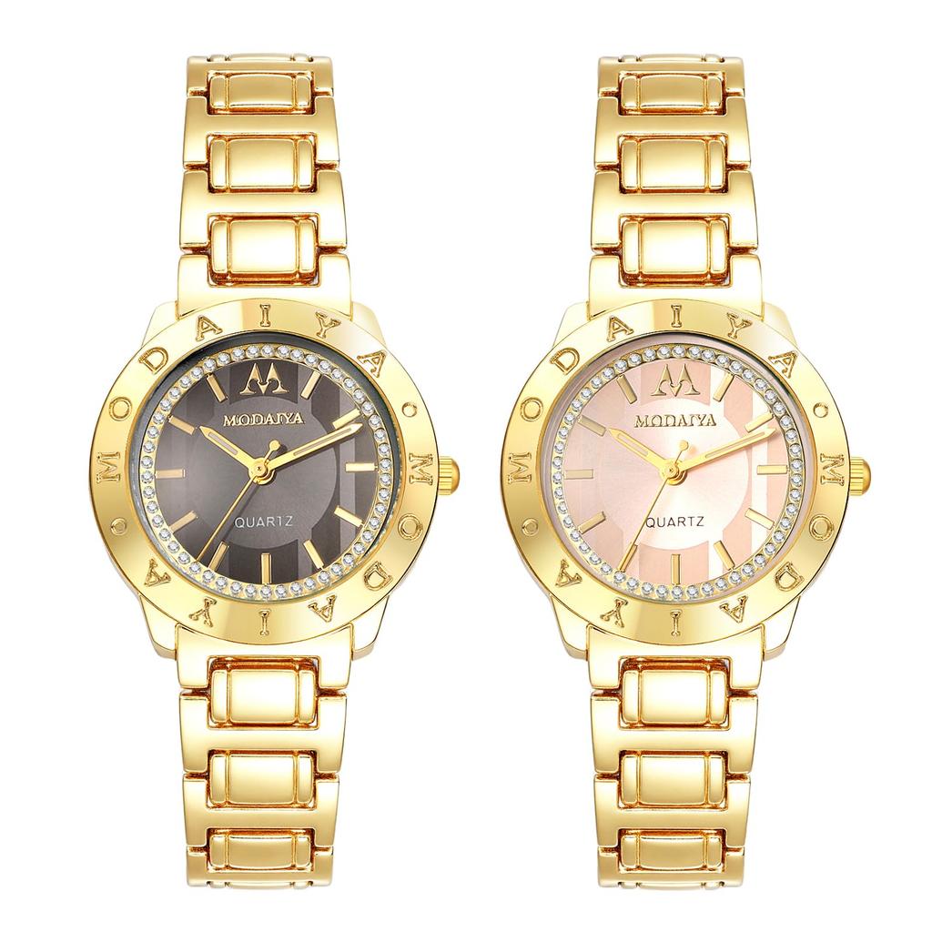 Cute Gold Women's Analog Watch: Waterproof with Stainless Steel Strap, Simple Design - Perfect for Valentine's Day, Christmas, or Birthdays