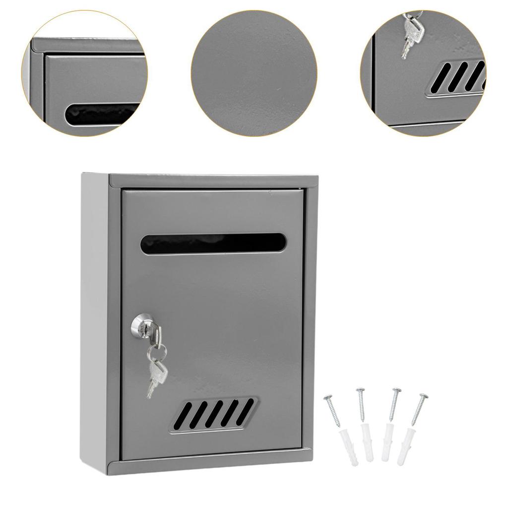 Wall Mounted Mailbox Letter Box Mail Insertion Locking Mail Box for Outdoor Office Front Door House External Home Decoration