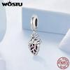 WOSTU 925 Sterling Silver Anatomical Skull Charms Red Heart Pendant Murano Glass Beads for Bracelet Making DIY Jewelry Findings