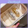 Light Luxury Gold Plated Heart Shape Zircon Open Ring For Women Stylish Hand Jewelry