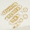 28Pcs/set Cross Wave Ring Set Pearl Crystal Gold Rings for Women Jewelry Accessories