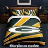 Green Bay Packers Design Bed Bedding Set 1 Duvet Cover + 2 Pillowcases Soft Breathable Household Bed Linens
