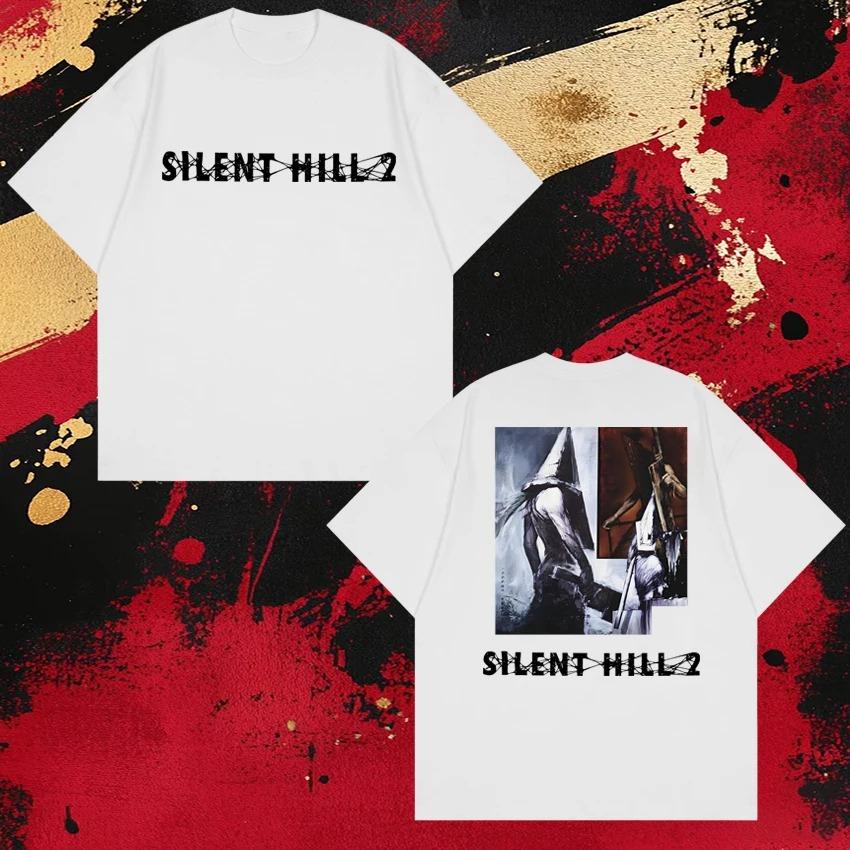 2026 New In Silent Hill 2 Pyramid Head Horror Game Print T Shirts Men Women Gothic Vintage Punk Tops Unisex Short Sleeve T-shirt