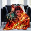 1pc, Anime Demon Slayer Tanjiro Kamado Flame Suit Cosplay Blanket, Home Decor, Couch Throw, Outdoor Blanket, Gift, Flannel Coverlet for Bedroom, Livin