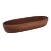 Wooden Salad Bowl Multipurpose Large Capacity Wooden Boat Shaped Bowl for Food Bread Fruits Snack Dessert