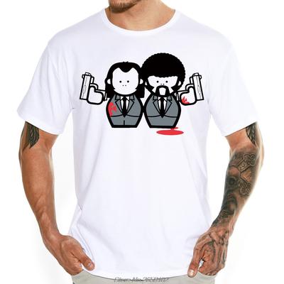 Funny Cartoon Pulp Fiction  T-shirts Men's Summer Tops Tees Male T Shirt O-neck Short Sleeve Fashion Tshirts Harajuku Streetwear