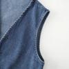 Dámská jarní/podzimní džínová vesta Oversized design Zeštíhlující bunda s kapsami