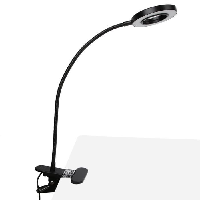 Lampe de bureau - ZERODIS - Lumière d'anneau - Réglable 360° - USB rechargeable - Design contemporain