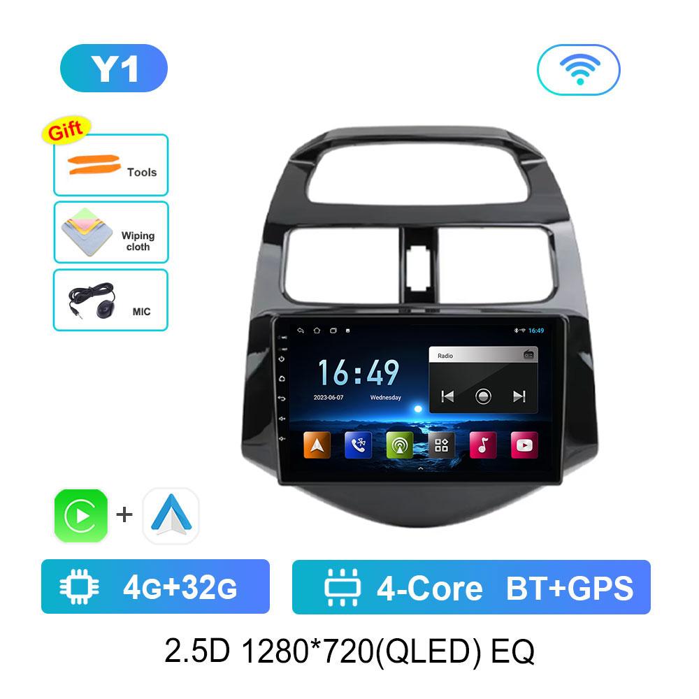 DSP Stereo Car Radio Multimedia player for Chevrolet Spark Beat Matiz Creative 2009 - 2016 Android 14 Navi GPS QLED Screen