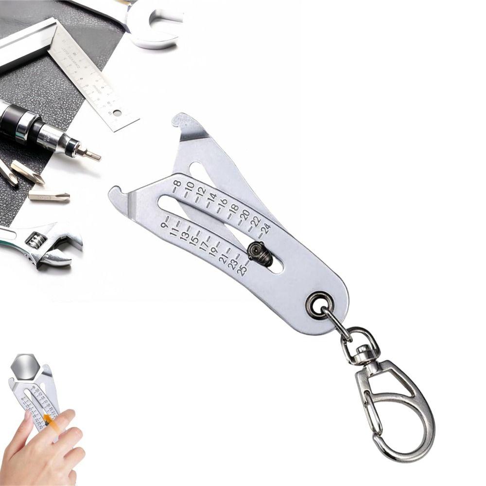 Large Opening Bolt Size Finder Keychain  for Fast Precises Measurement