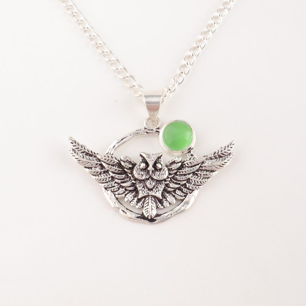 Grüner Katzenaugen-Edelstein 925 Sterlingsilber Schmuck Handgefertigter Anhänger 1,48" CP-17-42