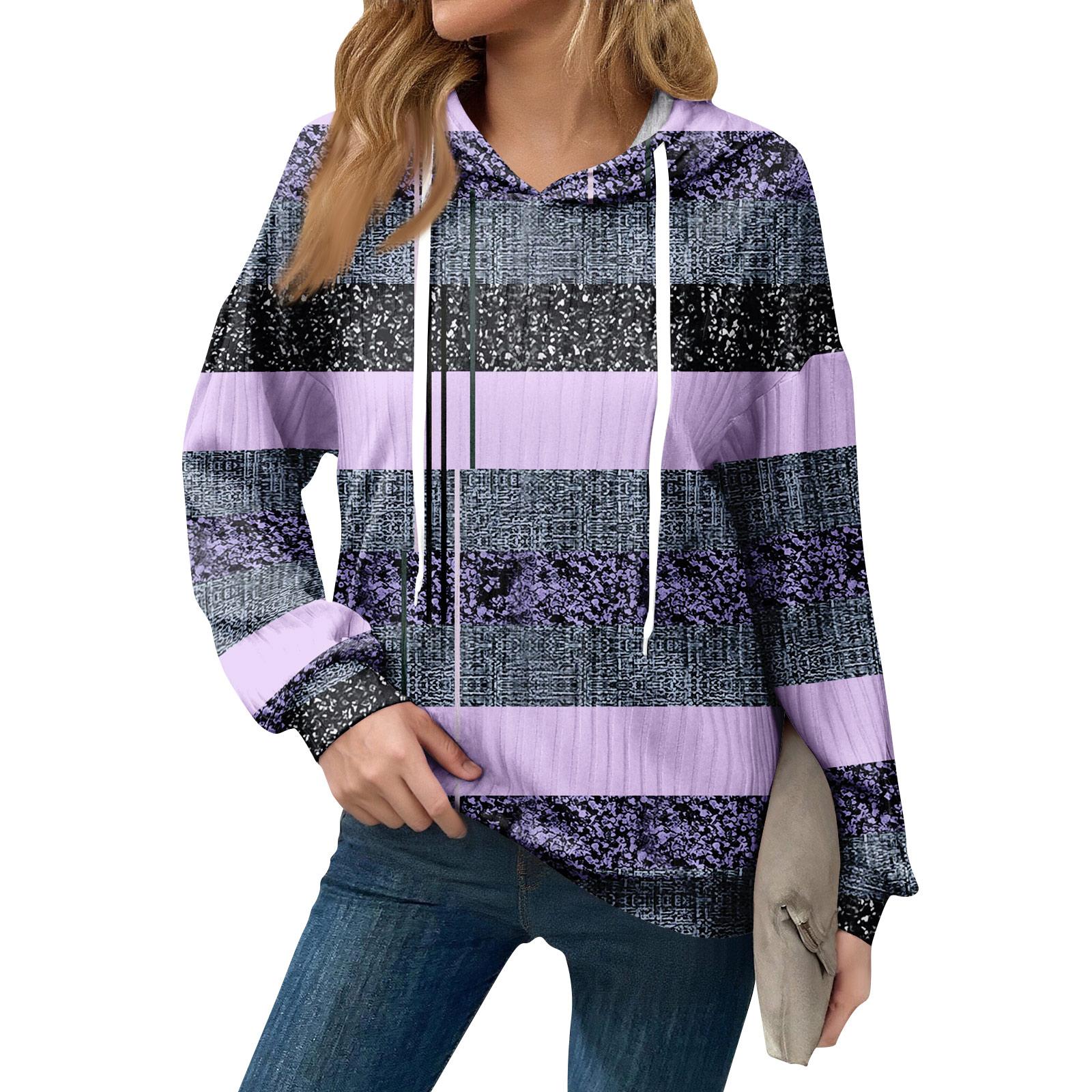 

Толстовки для женщин оверсайз зимние милые свитшоты пуловер трендовая осенняя одежда XXL фиолетовый