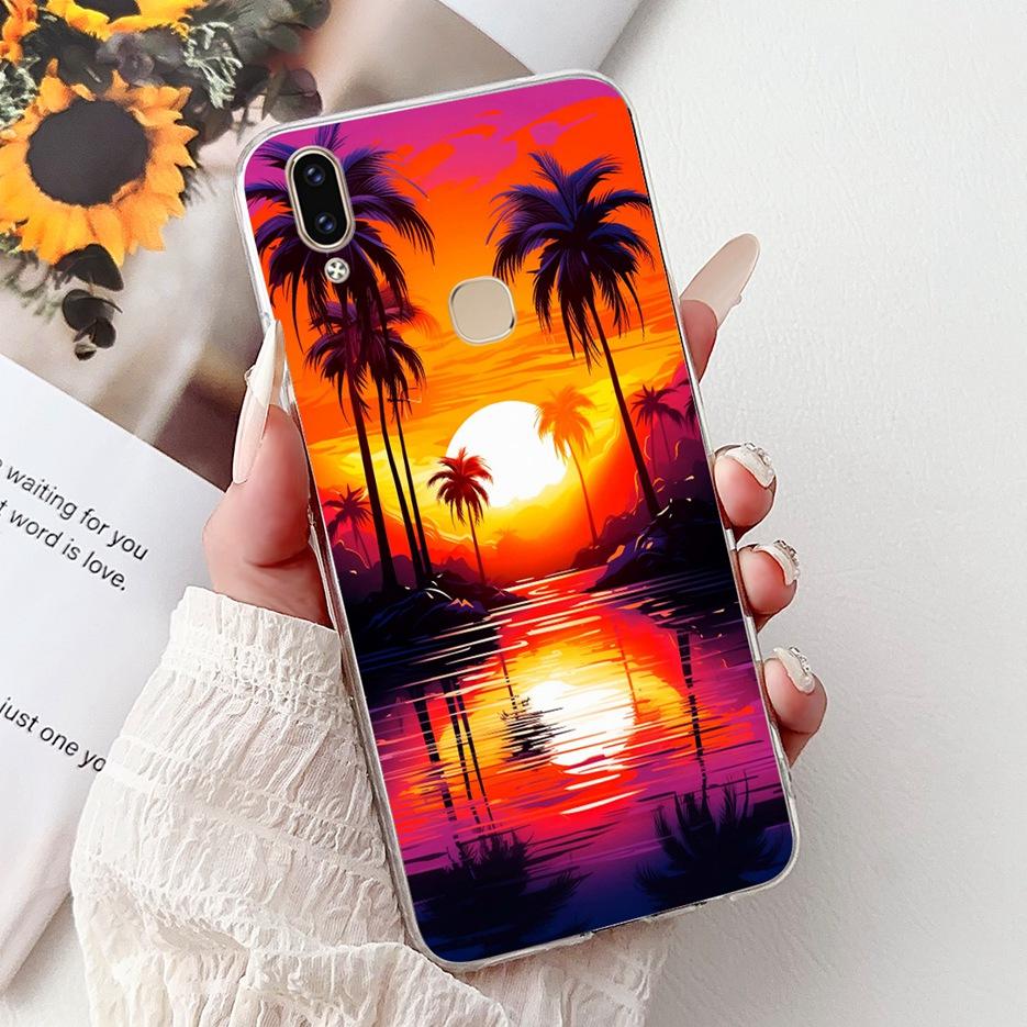 Für Vivo V9 Youth Hülle 1727 1726 Niedliche Liebesherz Bemalte Abdeckung Weiche Dünne Handyhülle Für Vivo Y85 Y89 V 9 Youth VivoV9 6GB Fundas