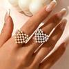 Personalized Stainless Steel Heart Ring with Pearl - Chic, Adjustable, Versatile Design
