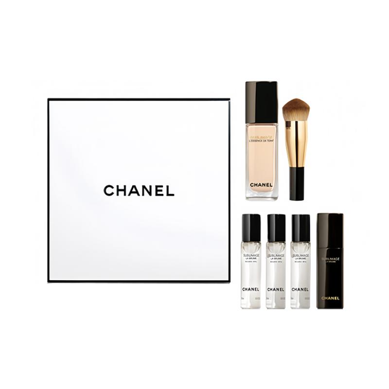 

Набір косметики Chanel Sublimage La Brume та Sublimage L essence De Teint з пензлем для тонального засобу Spray 4*18ml+Foundation BD01+Brush