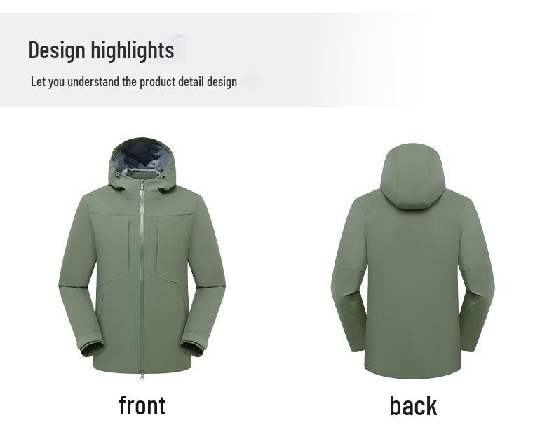 Unisex Outdoor Windproof Waterproof Warm Mountaineering Jacket for Camping and Hiking