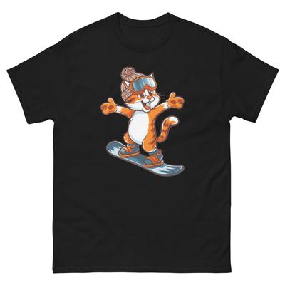 Orange Cat Snowboarding Fun Snowboarder T-Shirt