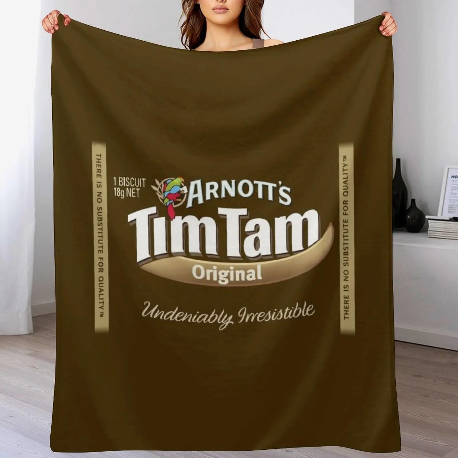 Arnott s Tim Tam Chocolate Biscuits design Throw Blanket Decorative Beds bed plaid Soft Plush Plaid Flannel Blankets 30x40in